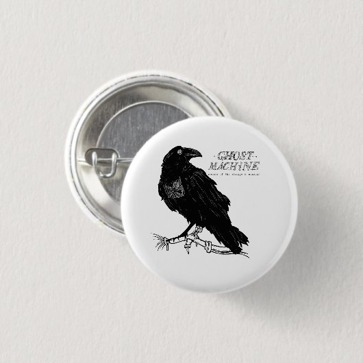 Der Geist in meinem Maschinen-"Raben-" Knopf Button (Vorne & Hinten)