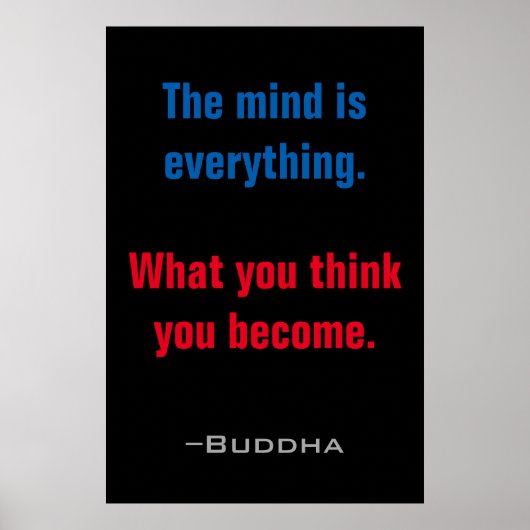 Der Geist ist alles Buddha Zitate Inspiration Poster (Vorne)