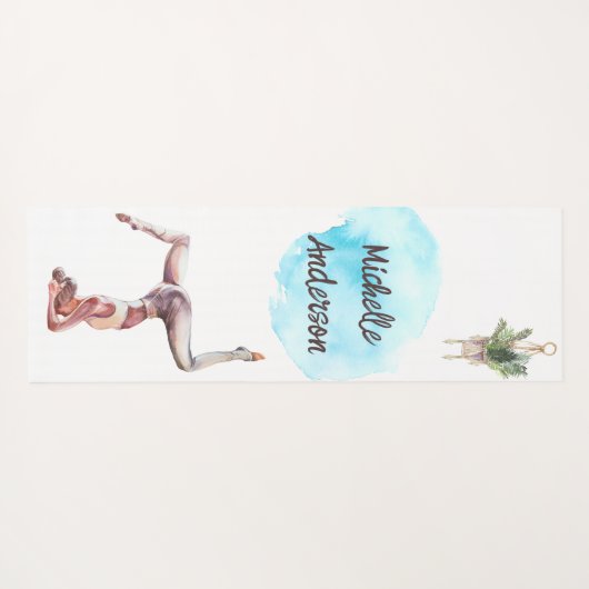 Der Geist ist alles Wasserfarben Yoga Mat Yogamatte (Rückseite (Horizontal))