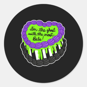 Der Geist mit dem besten Halloween-Tortendesign Runder Aufkleber