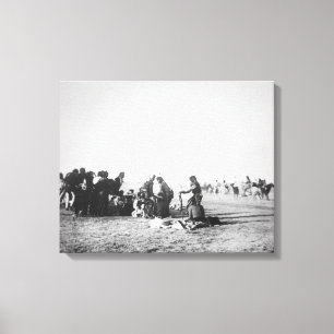Der Geist-Tanz, South Dakota, 1890 (b/w Foto) Leinwanddruck