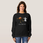 Der Geist und der Kürbis tanzen Halloween Sweatshirt (Vorne ganz)