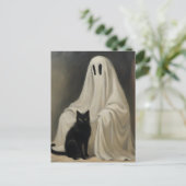 Der Geist und die schwarze Katze Postkarte (Stehend Vorderseite)