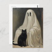 Der Geist und die schwarze Katze Postkarte (Vorne/Hinten)