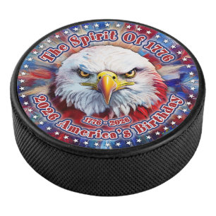 Der Geist von 1776, 2026 Amerikas Roter Adler Feue Eishockey Puck