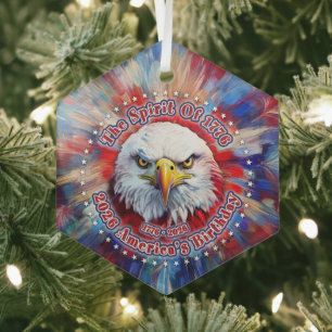 Der Geist von 1776, 2026 Amerikas Roter Adler Feue Ornament Aus Glas
