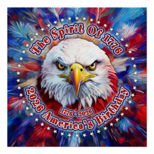 Der Geist von 1776, 2026 Amerikas Roter Adler Feue Poster