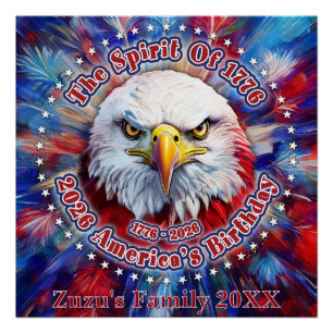 Der Geist von 1776, 2026 Amerikas Roter Adler Feue Poster