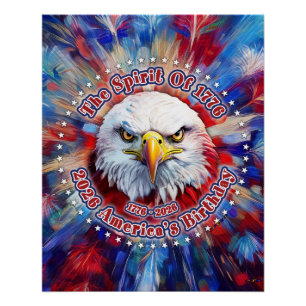 Der Geist von 1776, 2026 Amerikas Roter Adler Feue Poster