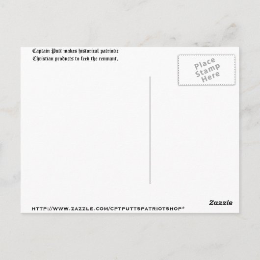 Der Geist von 1776 Postkarte (Rückseite)