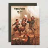 Der Geist von '76. 4. Juli Fine Art Card Einladung (Vorne/Hinten)