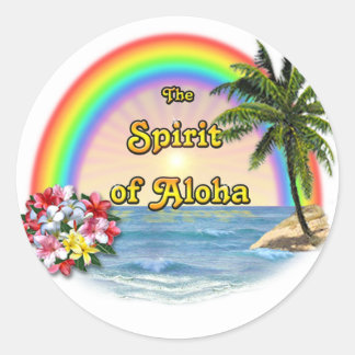 Der Geist von Aloha Runder Aufkleber