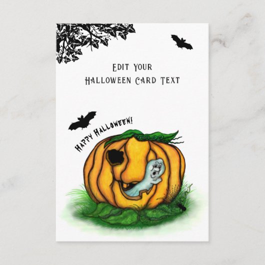 Der Geist von Halloween , Bat , Geist und Spider Begleitkarte (Vorderseite)