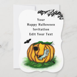 Der Geist von Halloween , Bat , Geist und Spider Einladung