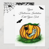Der Geist von Halloween , Bat , Geist und Spider Einladung (Vorne/Hinten)