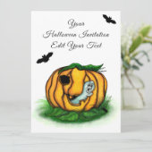 Der Geist von Halloween , Bat , Geist und Spider Einladung (Stehend Vorderseite)