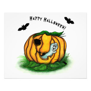 Der Geist von Halloween , Bat , Geist und Spider Fotodruck