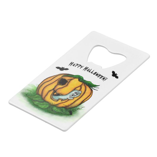 Der Geist von Halloween , Bat , Geist und Spider Geldbeutel Flaschenöffner (Rückseite Schrägansicht)