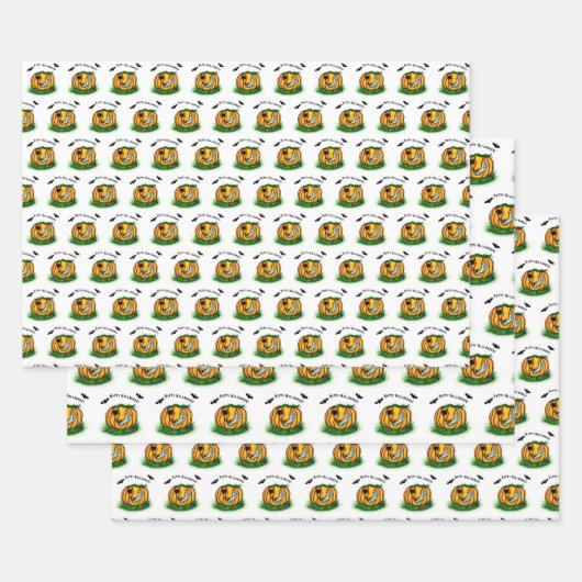 Der Geist von Halloween , Bat , Geist und Spider Geschenkpapier Set (Set)