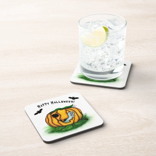 Der Geist von Halloween , Bat , Geist und Spider Getränkeuntersetzer (Rechte Seite)