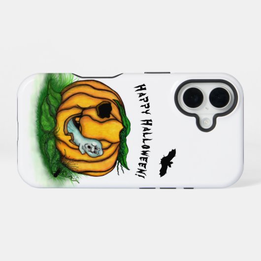 Der Geist von Halloween , Bat , Geist und Spider iPhone 16 Hülle (Rückseite (Horizontal))