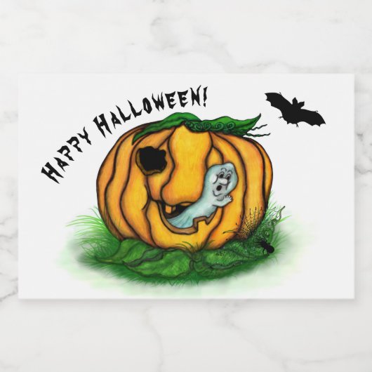 Der Geist von Halloween , Bat , Geist und Spider Lebensmitteletikett (Einzelnes Label)