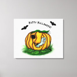 Der Geist von Halloween , Bat , Geist und Spider Leinwanddruck