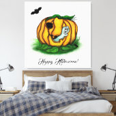 Der Geist von Halloween , Bat , Geist und Spider Leinwanddruck (Insitu (Schlafzimmer))