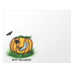 Der Geist von Halloween , Bat , Geist und Spider Notizblock