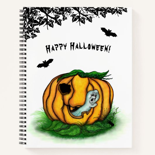 Der Geist von Halloween , Bat , Geist und Spider Notizblock (Vorderseite)