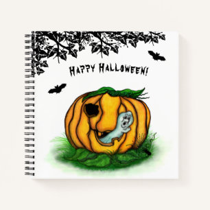 Der Geist von Halloween , Bat , Geist und Spider Notizblock