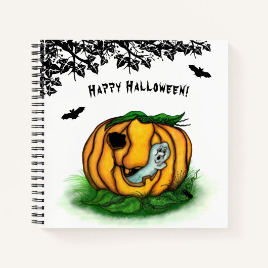 Der Geist von Halloween , Bat , Geist und Spider Notizblock (Vorderseite)