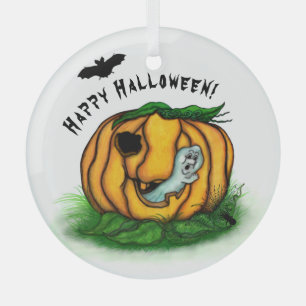Der Geist von Halloween , Bat , Geist und Spider Ornament Aus Glas
