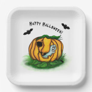 Der Geist von Halloween , Bat , Geist und Spider Pappteller