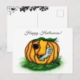 Der Geist von Halloween , Bat , Geist und Spider Postkarte