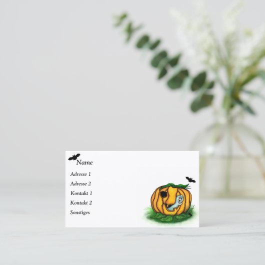 Der Geist von Halloween , Bat , Geist und Spider Visitenkarte (Stehend Vorderseite)
