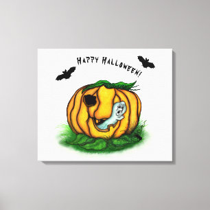 Der Geist von Halloween, Fledermaus, Geist und Spi Leinwanddruck