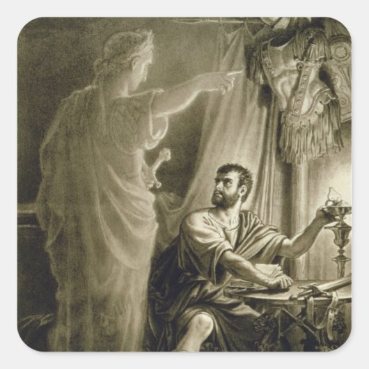 Der Geist von Julius Cäsar, im Stück von William Quadratischer Aufkleber (Vorderseite)