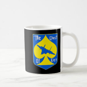 Der Geist von Kiew I steht mit der ukrainischen Kaffeetasse