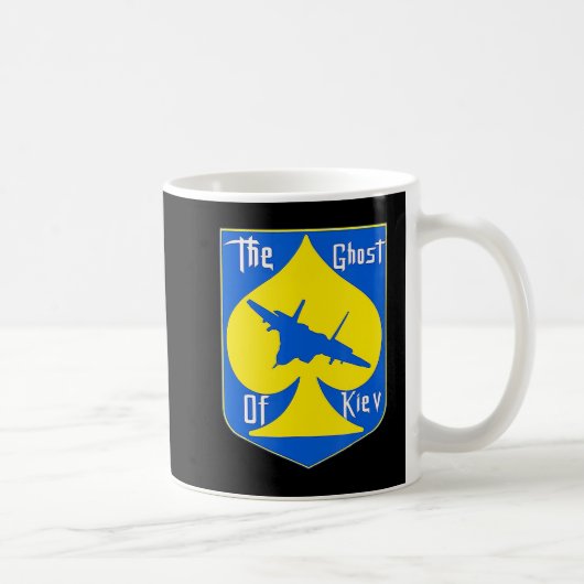 Der Geist von Kiew I steht mit der ukrainischen Kaffeetasse (Rechts)