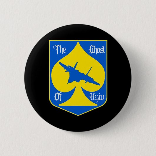 Der Geist von Kiew Kiew Ukraine Kampfpilot Button (Vorderseite)