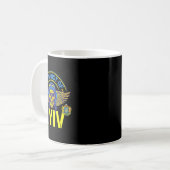 Der Geist von Kiew steht mit der Ukraine-As-Fliege Kaffeetasse (Vorderseite Links)