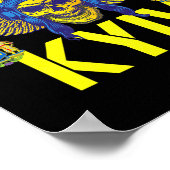 Der Geist von Kiew steht mit der Ukraine-As-Fliege Poster (Ecke)