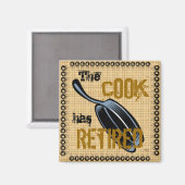 Der gekochte Koch (gekachelt/schwarz) Magnet (Vorderseite/Rückseite)