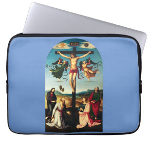 Der gekreuzigte Christus mit der Jungfrau Maria Laptopschutzhülle