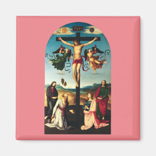 Der gekreuzigte Christus mit der Jungfrau Maria Magnet