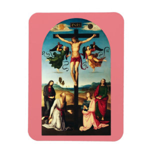 Der gekreuzigte Christus mit der Jungfrau Maria Magnet