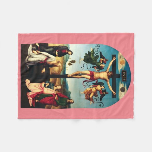 Der gekreuzigte Christus mit der Jungfrau Mary Fleecedecke (Vorderseite (Horizontal))