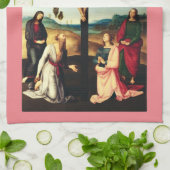 Der gekreuzigte Christus mit der Jungfrau Mary Geschirrtuch (Gefaltet)