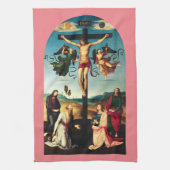 Der gekreuzigte Christus mit der Jungfrau Mary Geschirrtuch (Vertikal)